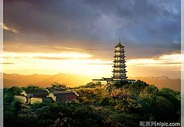 古塔園林風(fēng)景設(shè)計(jì)圖片