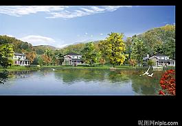 房地產(chǎn)園林設(shè)計效果圖psd素材圖片