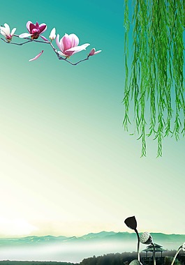 山水風景畫素材下載