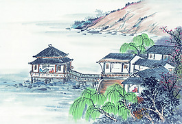 山寺畫作