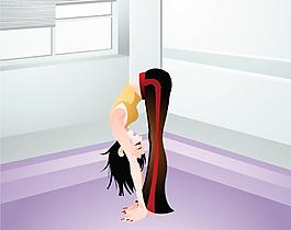 卡通瑜伽人物图片