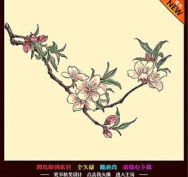 桃花 工筆畫圖片