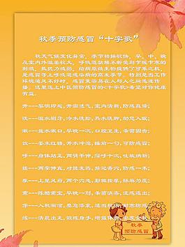 秋季預防感冒十字歌圖片