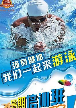 游泳培训易拉宝图片