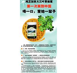 三葉草蜂蜜易拉寶圖片