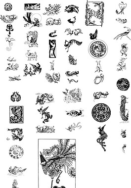 各種動物鳳凰矢量素材