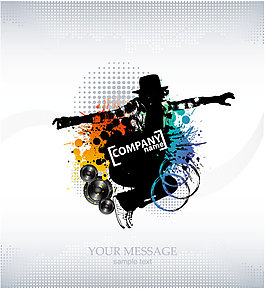 潮流跳躍人物背景矢量素材