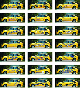 酷炫字母數(shù)字藝術(shù)車貼