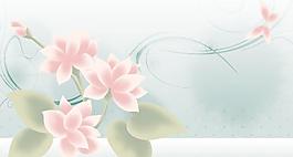 矢量荷花水墨背景圖片