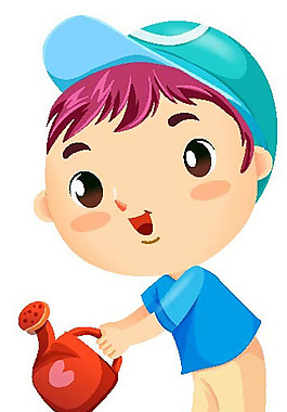小男孩浇水