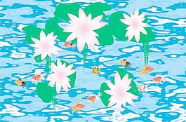 荷中魚兒圖片