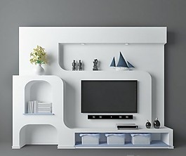 電視背景墻裝修效果圖模型