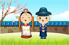 穿著韓服的卡通人物