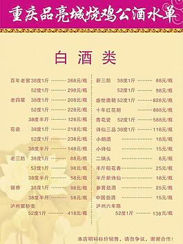 酒水單圖片