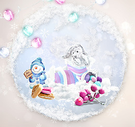 雪花相框模板圖片
