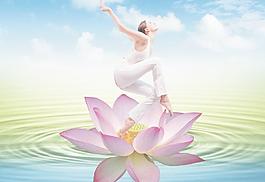 美女水中花图片