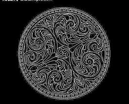 cad 歐式花紋雕塑圖片