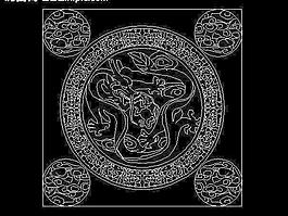 cad 歐式花紋雕塑圖片