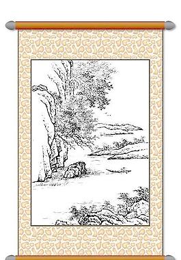 白描 風(fēng)景畫圖片