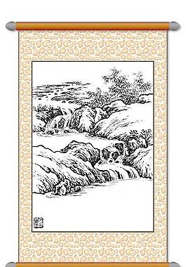 白描 風(fēng)景畫圖片