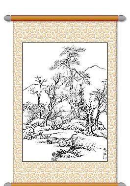 白描 風(fēng)景畫圖片