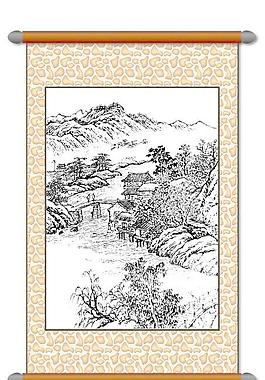 白描 風(fēng)景畫圖片
