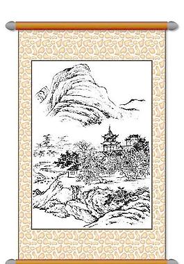 白描 風(fēng)景畫圖片
