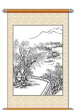 白描 風(fēng)景畫圖片