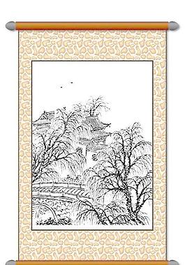 白描 風(fēng)景畫圖片