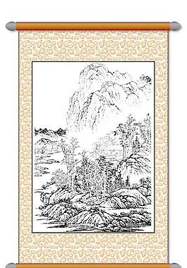 白描 風景畫圖片