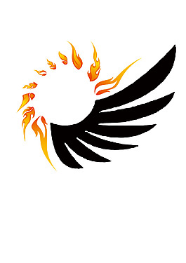 創意火焰天使翅膀LOGO設計可通用