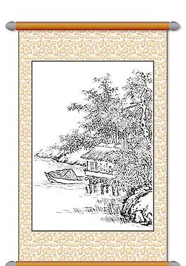 白描 風(fēng)景畫圖片