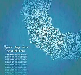 歐式藍(lán)色花紋圖片