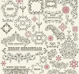 歐式花紋 邊框 雪花圖片