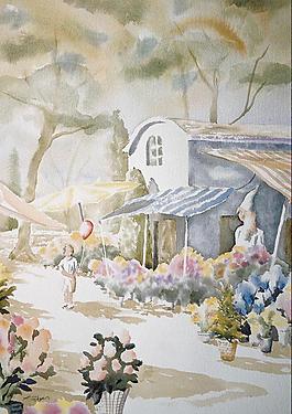 水彩风景画图片
