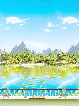 山水風景畫圖片