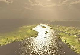 河流風景畫圖片