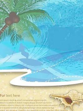 夏天的海灘背景05矢量