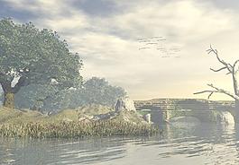 自然風(fēng)景畫圖片
