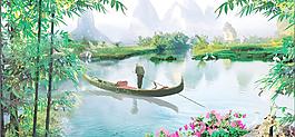 優美的山水風景畫圖片