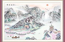 山水畫 巨幅風景畫圖片