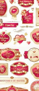 浪漫的valentine39s天紅標簽矢量