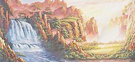 山水油畫圖片