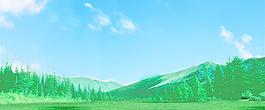 藍天高山草地圖片