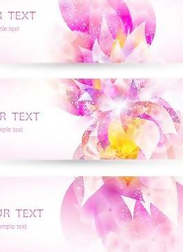 夢幻花朵banner背景模板矢量3