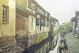油畫風景圖片