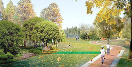 公園低碳騎行海報圖片