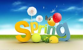 春天創(chuàng)意立體字圖片