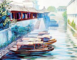 水鄉(xiāng)游艇圖片
