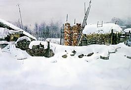 雪漫農(nóng)家圖片